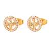 Brass Micro Pave Cubic Zirconia Stud Earrings KK-CBA8EB2-14G-4