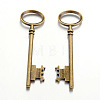 Tibetan Style Alloy Skeleton Key Large Pendants TIBEP-S105-AB-NR-1