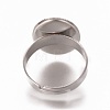 Adjustable 304 Stainless Steel Finger Rings Components STAS-WH0014-03A-2