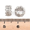 Flower Brass Clear Cubic Zirconia European Beads KK-B186-11P-3