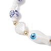 Handmade Flower Printed Porcelain Ceramic Glass Beaded Bracelets for Women BJEW-MZ00291-3