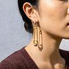 Two Tone 304 Stainless Steel Hoop Dangle Earrings for Women HI0362-2-2