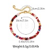 Handmade Natural & Synthetic Mixed Gemstone Rondelle Beaded Bracelets with 304 Stainless Steel End Chains XL9343-3-2