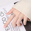 Criss Cross Rhodium Plated 925 Sterling Silver Adjustable Rings FS-WG76C09-01-3