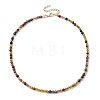 Faceted Round Natural Agate(Dyed & Heated) Beaded Necklaces for Women NJEW-JN04659-6