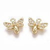 Brass Micro Pave Cubic Zirconia Charms KK-S350-081G-1