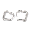 Heart Brass Hoop Earrings for Women EJEW-U008-16P-2