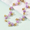 304 Stainless Steel Rondelle Natural Amethyst Beaded Bracelets BJEW-C151-04B-3