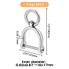 2Pcs 304 Stainless Steel Keychain Clasps FIND-FH0005-19A-2