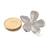 Flower Stainless Steel Open Cuff Ring for Women RJEW-R006-03P-02-5