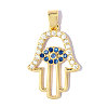 Religion Brass Micro Pave Blue Cubic Zirconia Pendants CU-OY001-04G-1