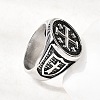 Jerusalem Cross 304 Stainless Steel Finger Rings for Men RJEW-D339-01B-AS-2