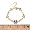 Brass Micro Pave Cubic Zirconia Link Chain Bracelets for Women BJEW-C156-04D-01G-5