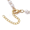 Shell Pearl & ABS Plastic Imitation Pearl Round Beaded Bowknot Pendant Necklaces for Women NJEW-JN05060-5