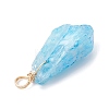 Electroplated Natural Quartz Crystal Dyed Pendants PALLOY-JF02325-03-4