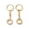 Clear Cubic Zirconia Circle Ring Dangle Hoop Earrings EJEW-B017-02G-2