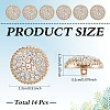 14Pcs 1-Hole Alloy Glass Shank Buttons BUTT-MA0001-16B-KCG-2