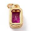 Real 18K Gold Plated Brass Inlaid Cubic Zirconia Charms ZIRC-L100-075G-04-3