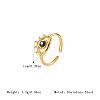 304 Stainless Steel Rhinestone Cuff Open Rings for Women JH7101-1-3