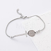 304 Stainless Steel Religion Cross Virgin Link Bracelets for Women LC9339-2-1