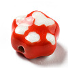 Handmade Printed Porcelain Beads X1-PORC-F005-02C-3