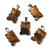 Natural Tiger Eye Pendants G-B127-09P-10-2