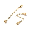 Brass Enamel ABS Imtation Pearl End with Chain KK-B129-27G-01-2