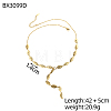 Leaf 304 Stainless Steel Y-shaped Necklaces for Women STAS-OY013-88G-2