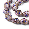 Handmade Gold Sand Lampwork Beads Strands LAMP-N021-40B-3