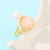 Natural Rose Quartz Finger Rings with Brass Findings G-H353-04G-06-2