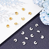 200Pcs 2 Colors Textured Brass Crimp Beads Covers KK-DC0001-22-5