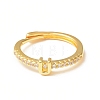 Clear Cubic Zirconia Initial Letter Adjustable Ring RJEW-C052-01G-U-2