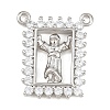 Brass Micro Pave Clear Cubic Zirconia Pendants KK-CBA6A75-48B-P-1