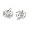 Brass Micro Pave Clear Cubic Zirconia Circular Pendants KK-C259-04P-2