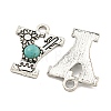 Synthetic Turquoise & Alloy Pendants PALLOY-H146-01AS-Y-2