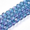 Baking Paint Transparent Glass Beads Strands DGLA-A035-T6mm-A07-2