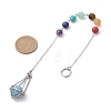 Chakra Mixed Synthetic & Natural Round Gemstone Pointed Dowsing Pendulums PALLOY-JF02520-01-3