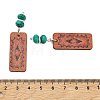 Natural Turquoise with Poplar Wood Big Pendants FIND-Z048-02-3