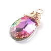 Faceted Glass Pendants PALLOY-JF01370-02-3