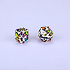 Colorful Pattern Printed Silicone Focal Beads LS-SI-JX0022A-11-1