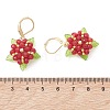 Valentine's Day Flower Natural Malaysian Jade & Glass Seed Beaded Leverback Earrings EJEW-MZ00700-02-4
