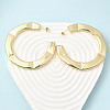 C-Shaped Brass Stud Earrings EJEW-K309-19G-1