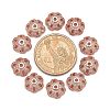 Eco-Friendly 6-Petal Flower Brass Micro Pave Cubic Zirconia Bead Caps LS-ZIRC-M098-01RG-FF-4