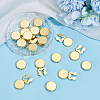 20Pcs Flat Round Brass Button Covers Settings BUTT-ME0001-48D-5