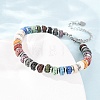 Chakra Dyed Natural Lava Rock Heishi Beaded Bracelets GG-CBA922D-02-1