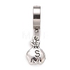 Stainless Steel Moneybag with Dollar Sign Dangle Hoop Earrings EJEW-G286-06P-1