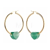 Heart Natural Green Aventurine Beads Earrings for Girl Women EJEW-JE04638-03-4