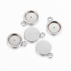 Tarnish Resistant 304 Stainless Steel Pendant Cabochon Settings STAS-K155-18P-1