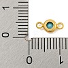 Rack Plating Brass Pave Cubic Zirconia Flat Round Links Connector Charms KK-P277-56B-4