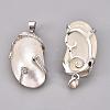 Natural White Shell Mother of Pearl Shell Pendants SSHEL-E550-01-2